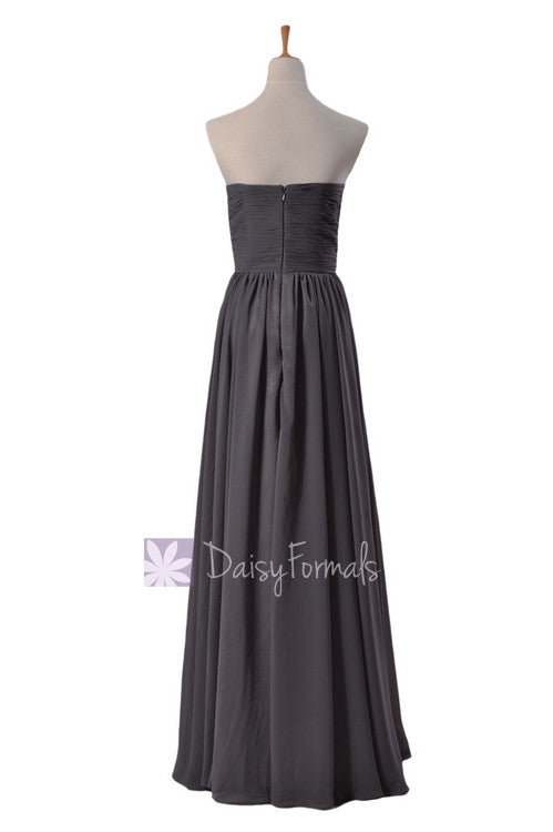 Slate Gray Chiffon Unique Bridesmaid Dress Floor Length Formal Evening Dress W/Inserted V-Neck(BM10823L) DaisyFormals-Bridesmaid and Formal Dresses in 59+ Colors Slate Gray Chiffon Unique Bridesmaid Dress Floor Length Formal Evening Dress W/Inserted V-Neck(BM10823L) DaisyFormals-Bridesmaid and Formal Dresses in 59+ Colors