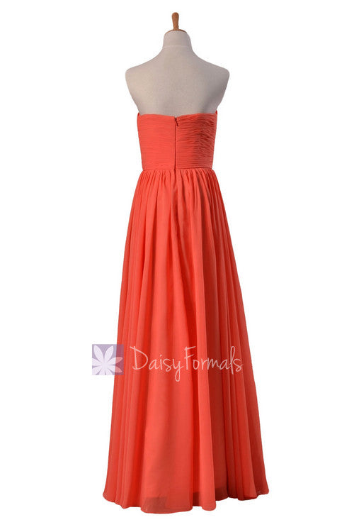 Full Length Chiffon Bridesmaid Dress Pink Orange Wedding Party Dress W/Inserted V-Neck(BM10823L) DaisyFormals-Bridesmaid and Formal Dresses in 59+ Colors Full Length Chiffon Bridesmaid Dress Pink Orange Wedding Party Dress W/Inserted V-Neck(BM10823L) DaisyFormals-Bridesmaid and Formal Dresses in 59+ Colors