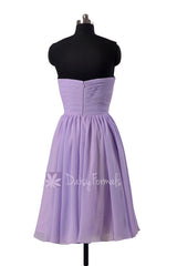 Light mauve short chiffon beach party dress strapless mauve chiffon formal dresses(bm10823s)