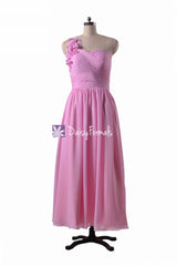 Affordable one shoulder long party dress long cloudy chiffon evening dresses (bm10824al)