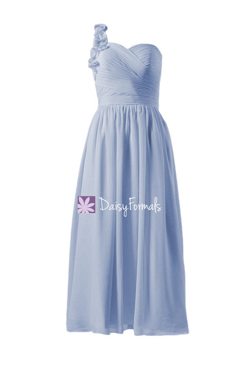 Affordable one shoulder long party dress long cloudy chiffon evening dress (bm10824al)
