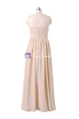 Champagne chiffon formal dress long party dress for lady wedding party dresses (bm10824l)