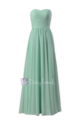 Mint green latest bridesmaid dress floor length chiffon wedding party dresses(bm10824l)