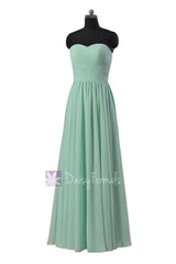 Mint green latest bridesmaid dress floor length chiffon wedding party dress(bm10824l)