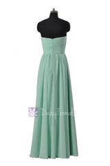 Mint Green Bridesmaid Dress Floor Length Chiffon Wedding Party Dress(BM10824L)