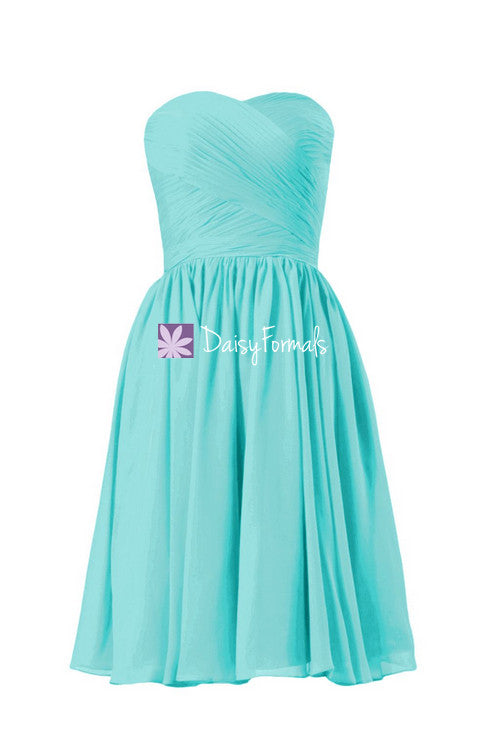 Nice Aqua Blue Online Bridesmaids Dress Short Strapless Chiffon Party Dress Cocktail Dress (BM10824S) DaisyFormals-Bridesmaid and Formal Dresses in 59+ Colors Nice Aqua Blue Online Bridesmaids Dress Short Strapless Chiffon Party Dress Cocktail Dress (BM10824S) DaisyFormals-Bridesmaid and Formal Dresses in 59+ Colors