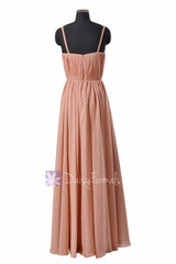 Gracious peach chiffon evening dress long scoop neckline bridesmaid dresses online (bm10826l)