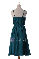 Tiffany's inspired formal bridesmaid dress short beach wedding party dress knee length dresses (bm10826s)