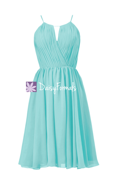 Tiffany s Inspired Formal Bridesmaid Dress Short Beach Wedding