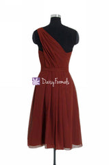 Carmine Red Bridesmaid Dress Dark Red Knee Length Party Dress (BM11143)