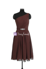 Dark currant one shoulder affordable formal bridesmaid dress mulberry party dresses (bm11143)