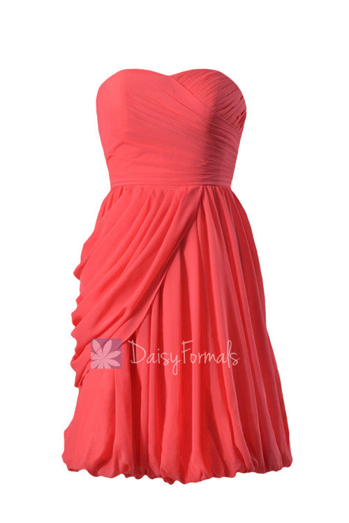 short coral dresses for wedding Coral Short Bridesmaid Dresses for Beach Wedding