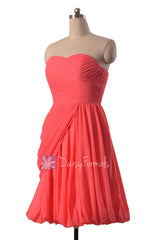 Cherry bridesmaid dress short sweerheart bridal party dress chiffon cocktail dresses(bm130)