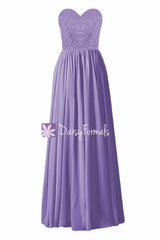 Stunning Pale Purple Party Dress Long Sweetheart Lace Bridesmaids Dress (BM1341L)