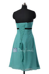 Pretty Turquoise A-line Chiffon Bridesmaid Dress Tiffany Blue Sweetheart Prom Dress(BM141)