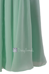 Short Mint Bridesmaid Dress W/ Deep V-Neck Chiffon Wedding Party Dress (BM1422A)