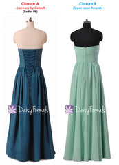 Beautiful navy chiffon party dress long sweetheart bridesmaids dress formal dresses (bm1426l)