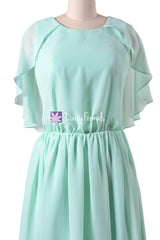 Classic Mint Chiffon Party Dress Short Mint Green Bridesmaids Dress (BM1552)