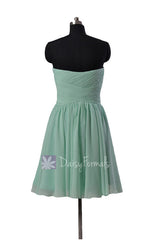 Mint sweatheart knee length affordable bridesmaid dress short mint green formal party dresses(bm182)