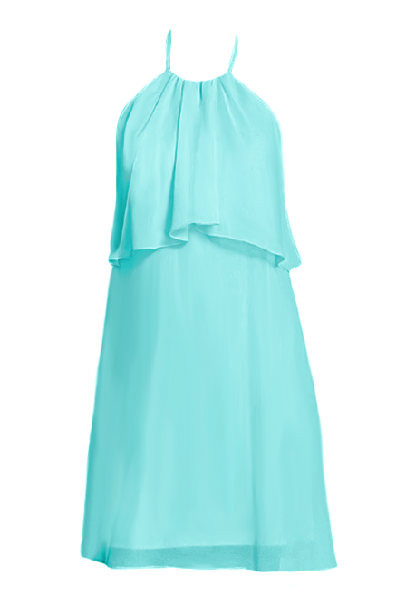 Light Aqua Halter Neckline Formal Dress Beach Wedding Party Dress Summer Dress (BM1990)