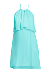 Light Aqua Halter Neckline Formal Dress Beach Wedding Party Dress Summer Dress (BM1990)