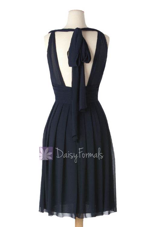 Sexy Short Midnight Chiffon Bridesmaid Dress Online Wedding Party Dress W/Open Back(BM2326) DaisyFormals-Bridesmaid and Formal Dresses in 59+ Colors Sexy Short Midnight Chiffon Bridesmaid Dress Online Wedding Party Dress W/Open Back(BM2326) DaisyFormals-Bridesmaid and Formal Dresses in 59+ Colors