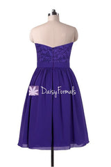 Lace Strapless Party Dress Short Aqua Blue Lace Bridesmaids Dress (BM2340)