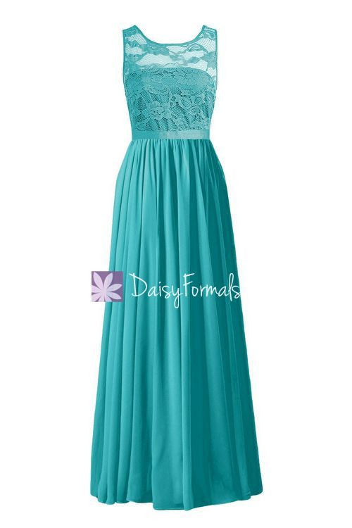Long Scoop Lace Party Dress Custom Cyan Lace Bridesmaids Dress (BM2347 DaisyFormals-Bridesmaid and Formal Dresses in 59+ Colors Long Scoop Lace Party Dress Custom Cyan Lace Bridesmaids Dress (BM2347 DaisyFormals-Bridesmaid and Formal Dresses in 59+ Colors