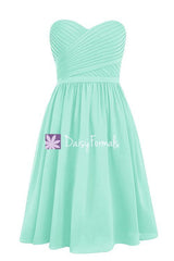 Classy Mint Green Chiffon Bridesmaids Dress Short Beach Party Dress (BM2349)