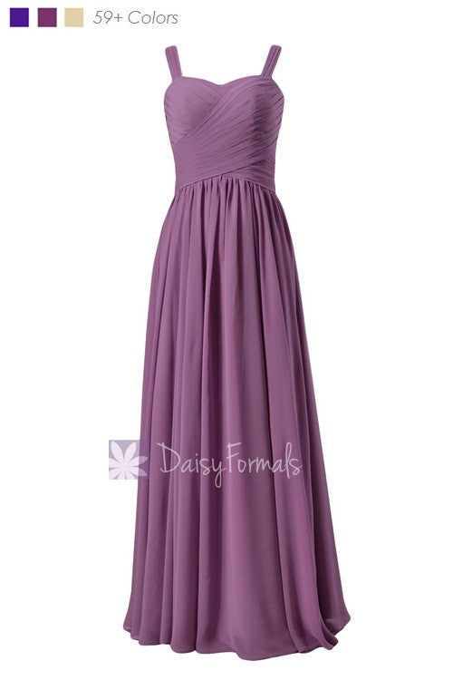 Long victoria lilac chiffon bridesmaid dress floor length lilac party dress(bm2386)
