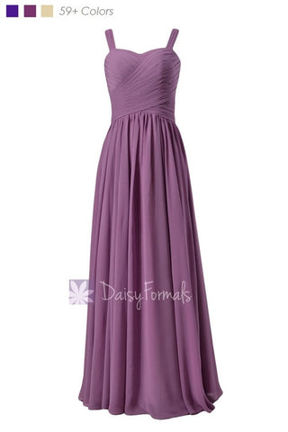 Long Victoria Lilac Chiffon Bridesmaid Dress Floor Length Lilac Party Dress(BM2386)