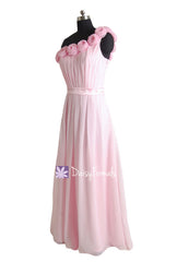 Fabulous Pink Bridesmaid Dress Light Pink Full Length Chiffon Party Dress (BM239L)