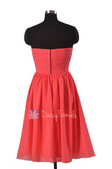 Gorgeous Cherry Chiffon Party Dress Light Chiffon Bridesmaid Dress for beach wedding (BM2425)