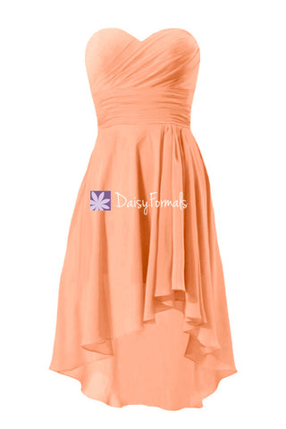 Orange High Low Party Dress Fabulous Holiday Dress Evening Dress with Sweetheart Neckline (BM2433)