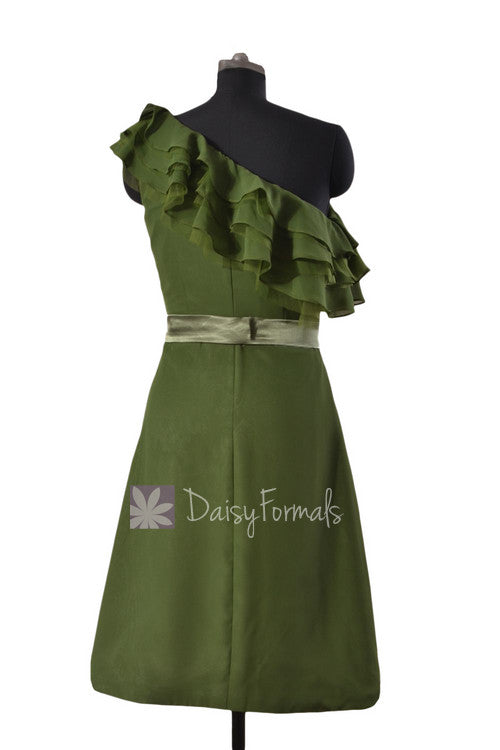 Appealing Hunter Green One Shoulder Chiffon Bridesmaid Dress Cocktail DaisyFormals-Bridesmaid and Formal Dresses in 59+ Colors Appealing Hunter Green One Shoulder Chiffon Bridesmaid Dress Cocktail DaisyFormals-Bridesmaid and Formal Dresses in 59+ Colors