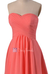 Elegant cherry red bridesmaid dress cocktail chiffon formal dress bridal party dresses (bm2442s)