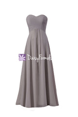 Strapless chiffon formal evening gown long beach wedding party formal wears (bm2442l)