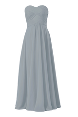 Cadet Gray Chiffon Party Dress Long Beach Bridesmaids Dress Formal Dress (BM2443L)