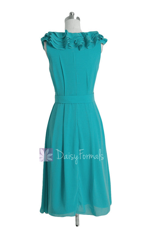 Vintage Cocktail V-Neck Chiffon Bridesmaid Dress Short Cyan Turquoise Formal Dress(BM245) DaisyFormals-Bridesmaid and Formal Dresses in 59+ Colors Vintage Cocktail V-Neck Chiffon Bridesmaid Dress Short Cyan Turquoise Formal Dress(BM245) DaisyFormals-Bridesmaid and Formal Dresses in 59+ Colors