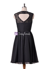 Sleeveless lace latest bridesmaids dress vintage knee length lace party dress (bm2528s)