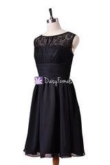 Sleeveless Lace Bridesmaids Dress Vintage Knee Length Lace Party Dress (BM2528S)