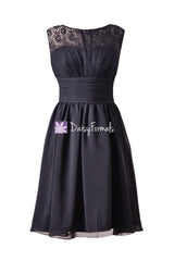 Sleeveless lace latest bridesmaids dress vintage knee length lace party dresses (bm2528s)