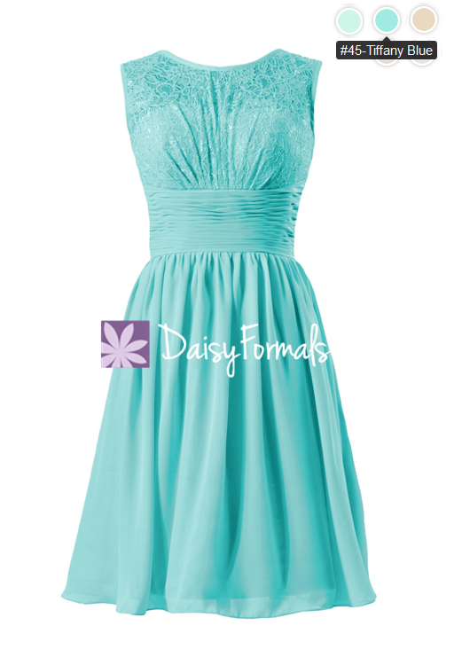 Tiffany blue top short bridesmaid dresses