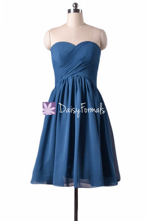 peacock blue bridesmaid dress Azazie Roni