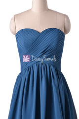 Peacock Blue Cocktail Bridesmaid Dresses Peacock themed bridesmaid dresses wedding dress (BM256)