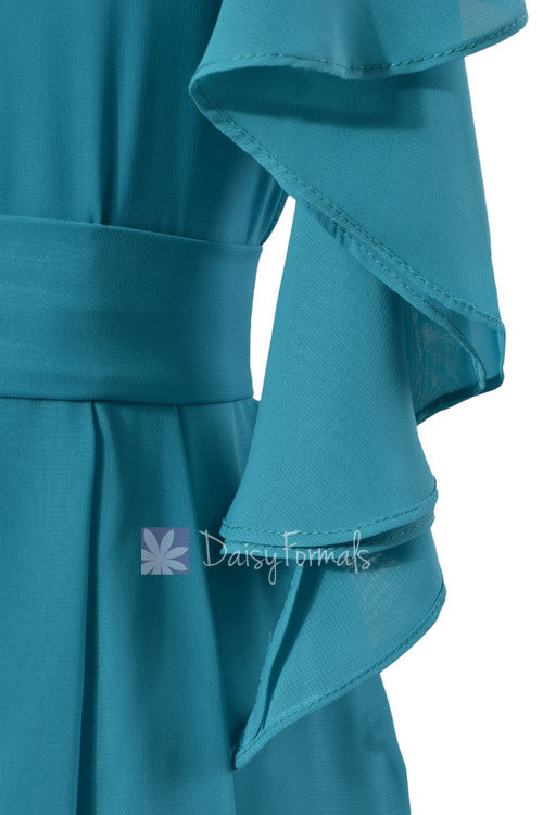 One Shoulder Affordable Cocktail Bridesmaid Dress Cyan Bridal Party Dress W/ Cascade Ruffles(BM261) DaisyFormals-Bridesmaid and Formal Dresses in 59+ Colors One Shoulder Affordable Cocktail Bridesmaid Dress Cyan Bridal Party Dress W/ Cascade Ruffles(BM261) DaisyFormals-Bridesmaid and Formal Dresses in 59+ Colors