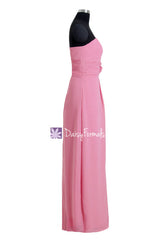 Lavender Pink Floor Length Bridesmaid Dress Strapless Evening Dress (BM270L)