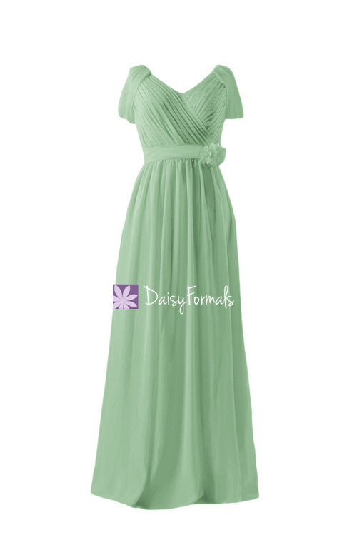 Sage green beach elegant wedding party dress long length evening dress lady formal dress (bm283la)