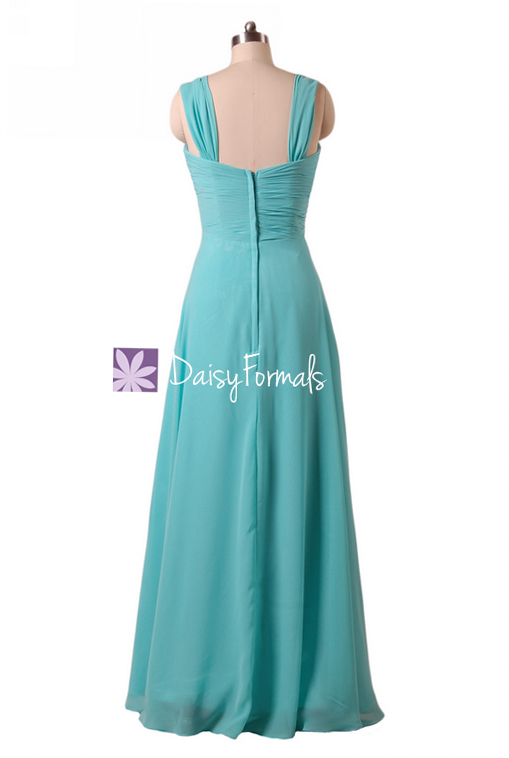 Aqua Blue Bridesmaid Dresses Long Chiffon Wedding Party Dress w/straps DaisyFormals-Bridesmaid and Formal Dresses in 59+ Colors Aqua Blue Bridesmaid Dresses Long Chiffon Wedding Party Dress w/straps DaisyFormals-Bridesmaid and Formal Dresses in 59+ Colors