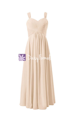 Nude Color Bridesmaid Dress Evening Gown Beaching Wedding Party Dress (BM313)